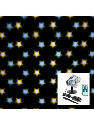 Proiettore led nevicata di stelle, bianco freddo e bianco caldo, con telecomando
