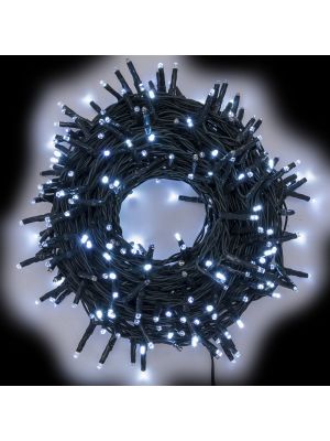 Catena luminosa 18 mt 300 miniled, MultiFlashled Diamond, bianco ghiaccio freddo
