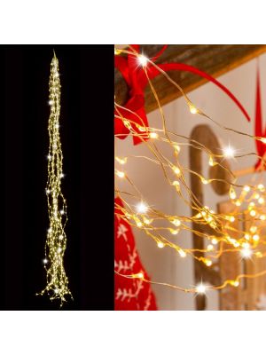 Cascata di luci 600 microled, 15 stringhe da 2,20 m, flashled, bianco classic