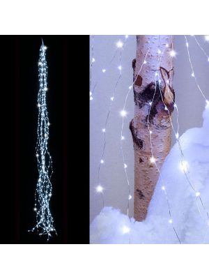 Cascata di luci 600 microled, 15 stringhe da 2,20 m, flashled, bianco freddo