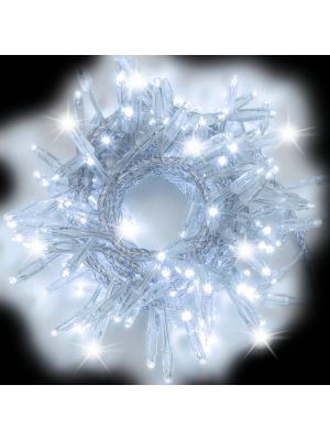 Catena luminosa cluster 4 m, 192 Maxiled flashled, prolungabile, bianco freddo