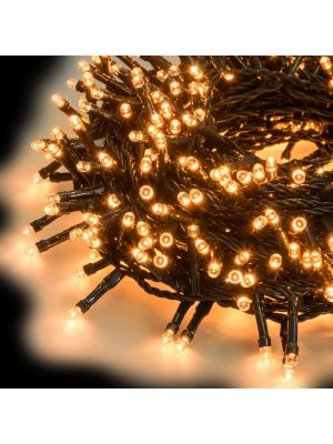 Catena luminosa 60,50 m, 1500 led, con memory controller e timer, bianco traditional