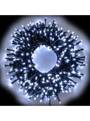 Catena luminosa 40,5 m mini cluster, 2000 led, con memory controller e timer, bianco freddo