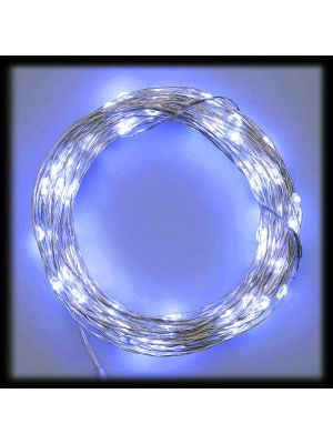 Catena di luci 20 m, 400 microled memory controller, metal silver, blu