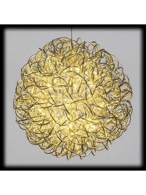 Sfera 3D argentata Ø 60 cm, 200 led superbright, luce fissa, bianco classic caldo
