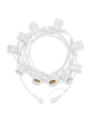 Catena 5 m con 10 portalampade E27, prolungabile, cavo bianco, Party light