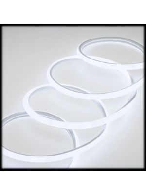 Tubo luminoso led monofacciale effetto neon 50 m, 6000 led, luce fissa, bianco ghiaccio