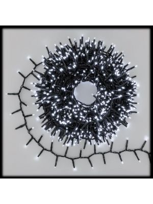 Catena 20 m cavo verde 1000 miniled con gioco di luce bianco ghiaccio da esterno