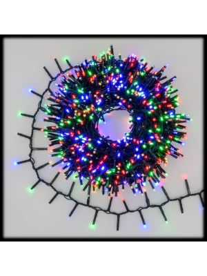 Catena 20 m cavo verde 1000 miniled con gioco di luce multicolor da esterno