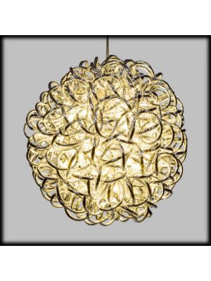Sfera luminosa argentata 3D ø30 cm, 60 led superbright, luce fissa, bianco classic