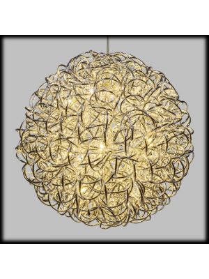 Sfera luminosa argentata 3D ø50 cm, 200 led superbright, luce fissa, bianco classic