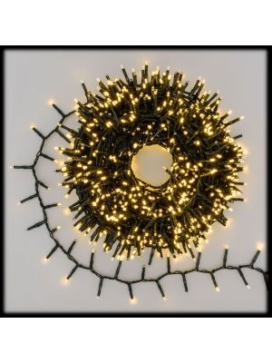 Catena 20 m cavo verde 1000 miniled con gioco di luce bianco caldo da esterno