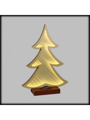 Albero di Natale 30xH40 cm bifacciale|luce fissa. Bianco tradizionale