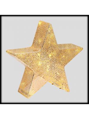 Stella di Natale ø30cm 24 Led. Luce fissa|metallo traforato bianco caldo
