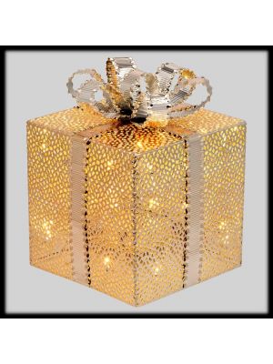 Pacco regalo H1,5cm 40 led a luce fissa|Batteria timer. Bianco caldo