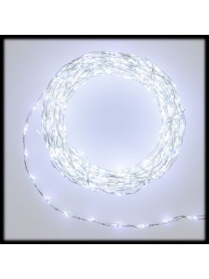 Catena 10 m con 625 microled cavo metal bianco ghiaccio