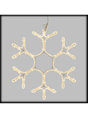 Fiocco di neve in tubo luminoso 50 cm, 384 led flashled, bianco caldo