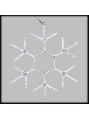 Fiocco di neve in tubo luminoso 70 cm, 576 led flashled diamond, bianco ghiaccio