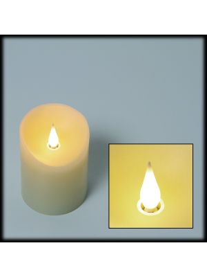 Candela in cera avorio Ø7,5xH10cm a batteria, led bianco caldo, effetto avorio