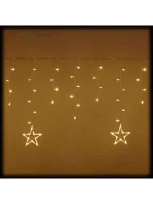 Tenda di luci H80 cm con 5 stelle bianco caldo, 150 led 