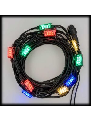 Catena luminosa 10 mt, 10 StroboLED, flashled, multicolor