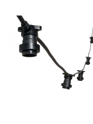 Catena 5 m con 5 portalampade E27, prolungabile, cavo nero, vintage Led Pro