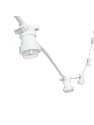Catena 5 m con 5 portalampade E27, prolungabile, cavo bianco, vintage Led Pro
