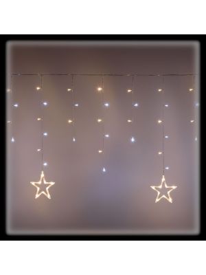 Tenda di luci decorata con stelle H80 cm, 150 led bianco caldo