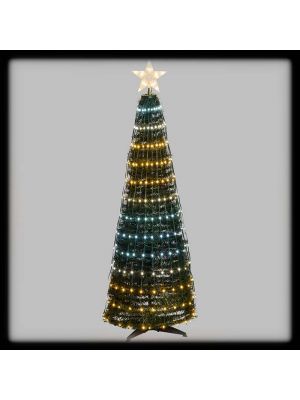 Albero conico 234 gocce di luce pixel led, H150CM, bianco classic e ghiaccio