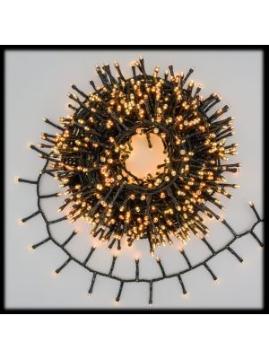Catena minicluster 14,90 m 720 led, con controller, bianco caldo e tradizionale