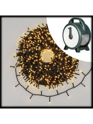 Catena luminosa 60 m 1500 led, con memory controller e timer, bianco caldo