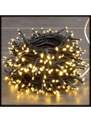 Catena luminosa a batteria 400 miniled, 20 m, memory controller, bianco caldo 