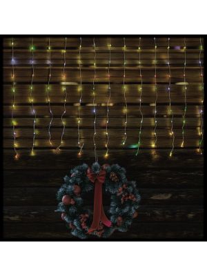 Tenda luminosa 3xH3m, con 300 gocce di luce bianco caldo e multicolor