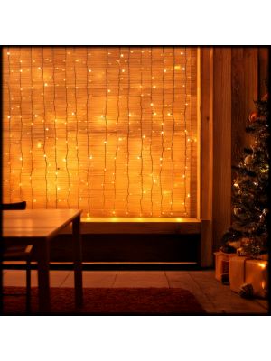 Tenda di luci 2 x h 2 m 320 maxiled bianco caldo, prolungabile, senza alimentazione