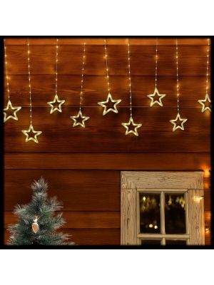 Ice Light 325xh115cm con 14 stelle, 392 SMD Led, bianco caldo e flash bianco freddo