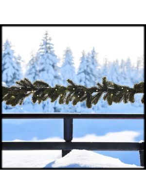 Ramo in finto pino verde, 2,7 m, 100 led bianco caldo, a batteria