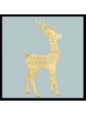 Renna natalizia 3D H160cm 380 led bianco caldo e ghiaccio