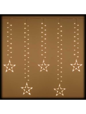 Tenda di luci decorata con stelle H105 cm, 620 led bianco caldo