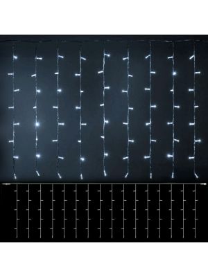 Tenda di Luci 96 maxi led h 1 m - SENZA alimentazione - prolungabile - Bianco Ghiaccio