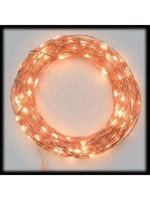 Catena 20 m a batteria 200 micro led con telecomando IR timer bianco classic caldo da esterno