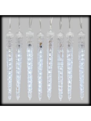 Catena natalizia 2,4 m|8 ghiaccioli H22 cm led bianco freddo
