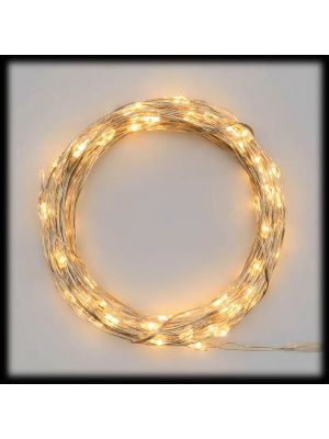 Catena di luci 20 m, 400 microled memory controller, metal silver, bianco classic 
