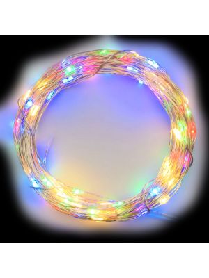 Catena di luci 20 m, 400 microled memory controller, metal silver, multicolor