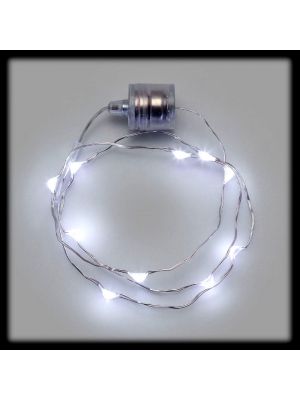 Collana luminosa 10 Microled a batteria luce fissa bianco ghiaccio