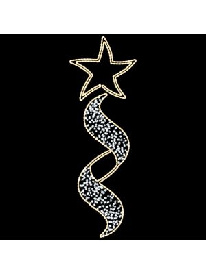 Decorazione natalizia laterale per lampioni Twisting Star - 72 x 206 cm