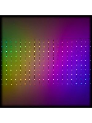 Tenda luminosa 3 x H1 mt, con gocce di luce multicolor RGB ad alta luminosità