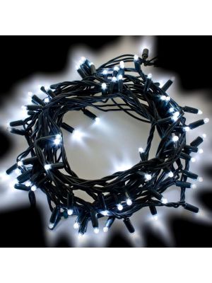 Catena di Natale 10 m, 120 Maxiled luce fissa, prolungabile, bianco ghiaccio