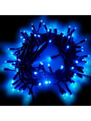 Catena di Natale 10 m, 120 Maxiled luce fissa, prolungabile, blu