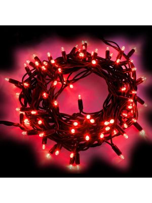 Catena di Natale 10 m, 120 Maxiled luce fissa, prolungabile, rosso