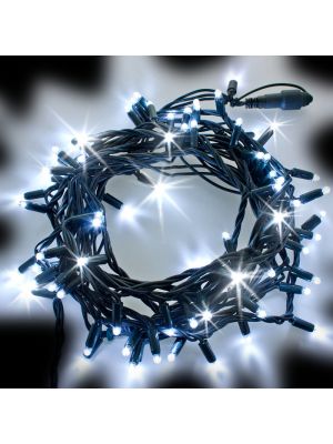 Catena di Natale 10 m, 120 Maxiled Flashled Diamond, prolungabile, bianco ghiaccio